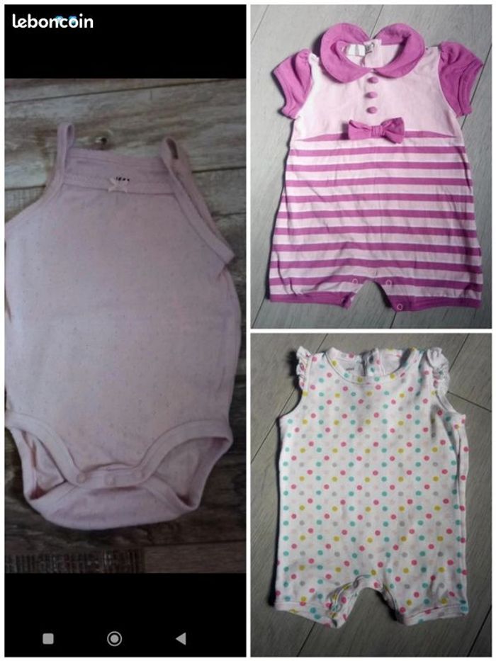 Lot body et barboteuses fille taille 3 mois