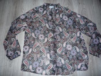 CHEMISIER ML NOIR AVEC MOTIFS "KEAWA" - TAILLE XL - n°02