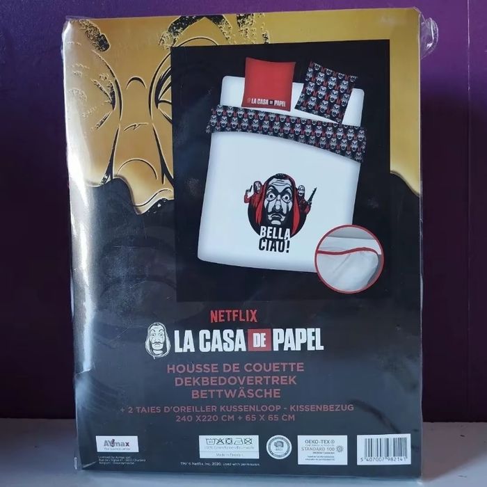 LA CASA DE PAPEL - PARURE DE LIT 240X220CM - BELLA CIAO '100% COTON