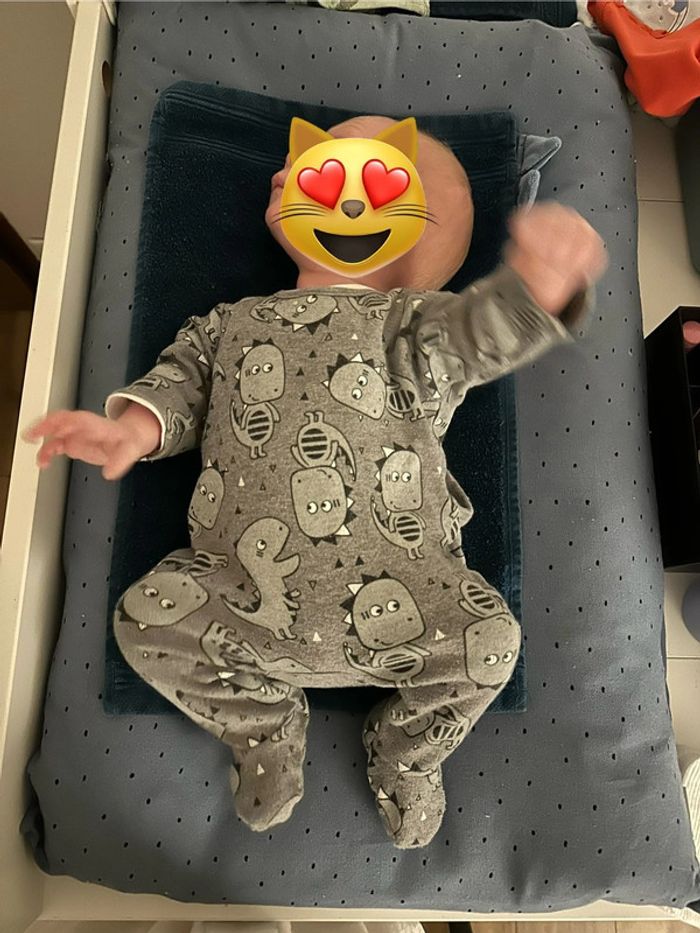 Lot de 2 pyjamas/ grenouillère motif dinosaure - photo numéro 2