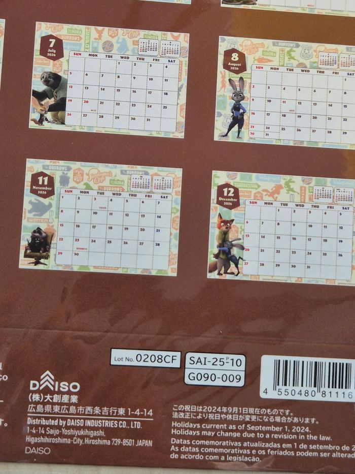 Calendrier Disney 2026 : Zootopie - photo numéro 6