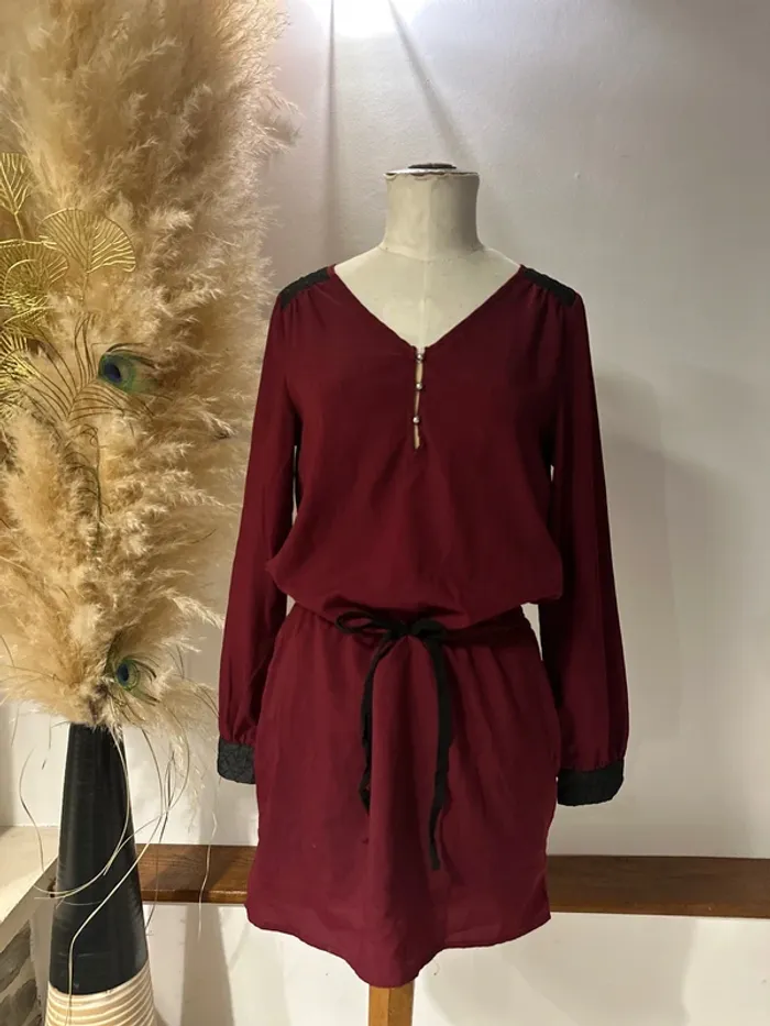 Robe tunique bordeaux et noir S Carminn