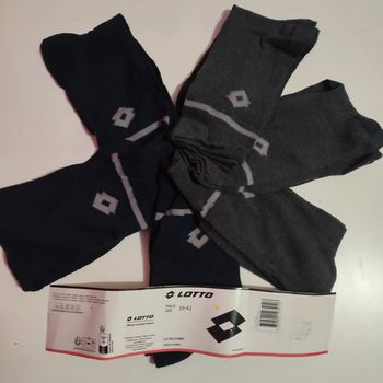 Lot de 6 paires de chaussettes grises et noires pour homme de pointure 39-42, Lotto