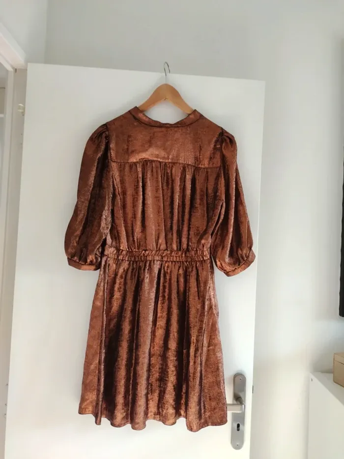 Robe Lenny B Paris - T.2 - cuivré métallisée - très bon état - photo numéro 5