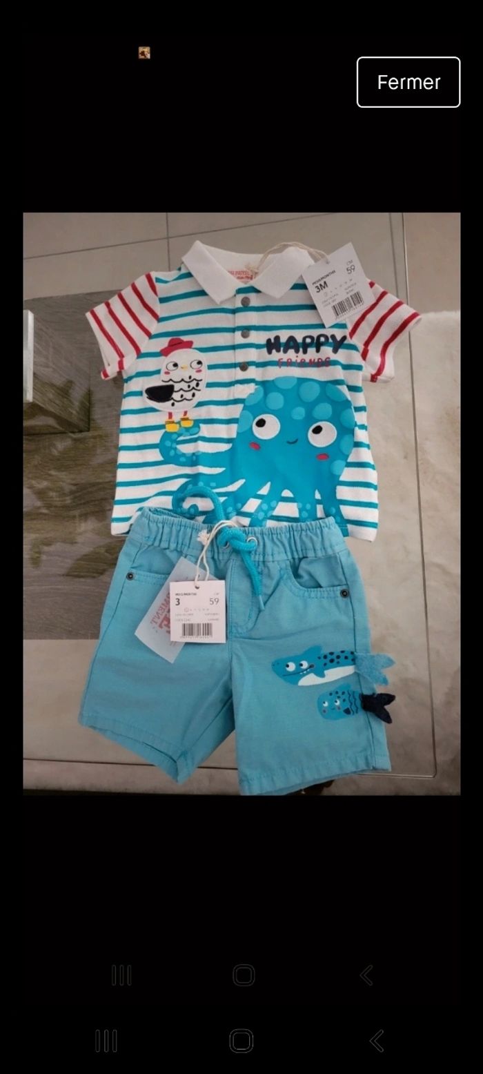 Ensemble garçon 3 mois