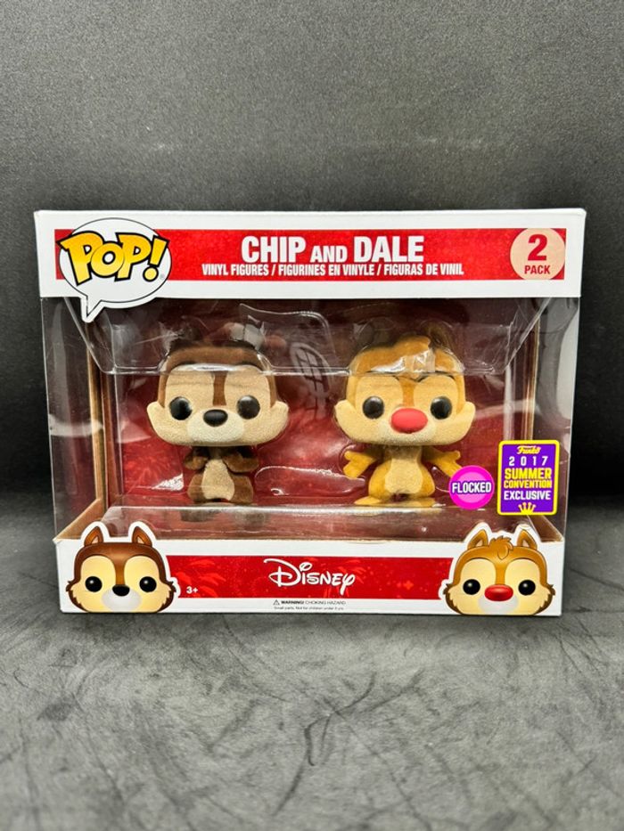 Funko Pop Disney Chip & Dale 2 Pack Flocked Convention 2017