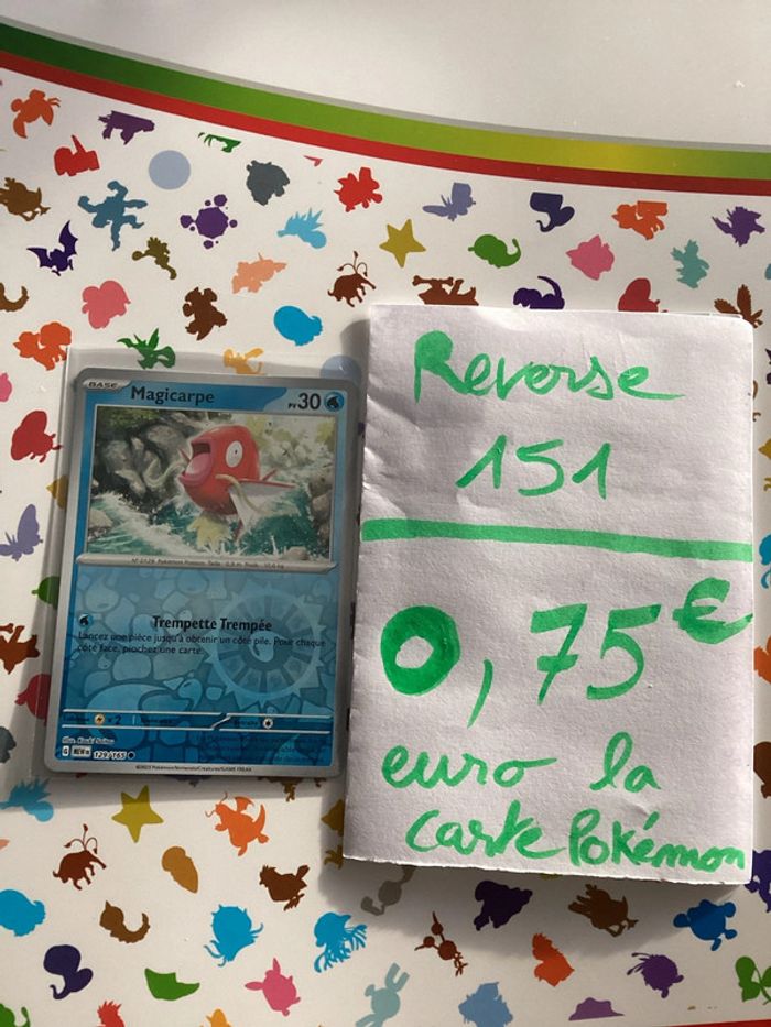 carte Pokémon magicarpe reverse 129/165 EV3.5 collection 151 FR neuf sortie de booster