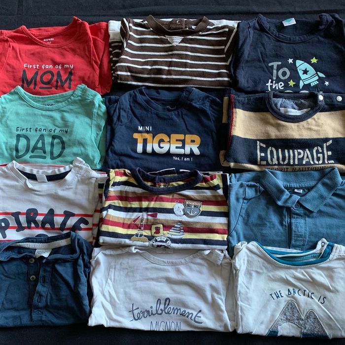 Lot t-shirt manches longues 10+2 gratuits 9 mois