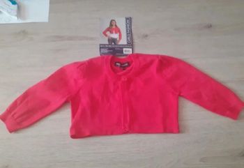 Gilet court béton fushia 3 4 ans