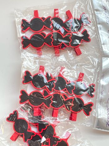 3 paquets de 6 pinces ardoise bonbon rouge