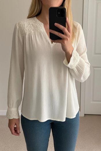 Blouse blanche brodée Elora– Taille 40