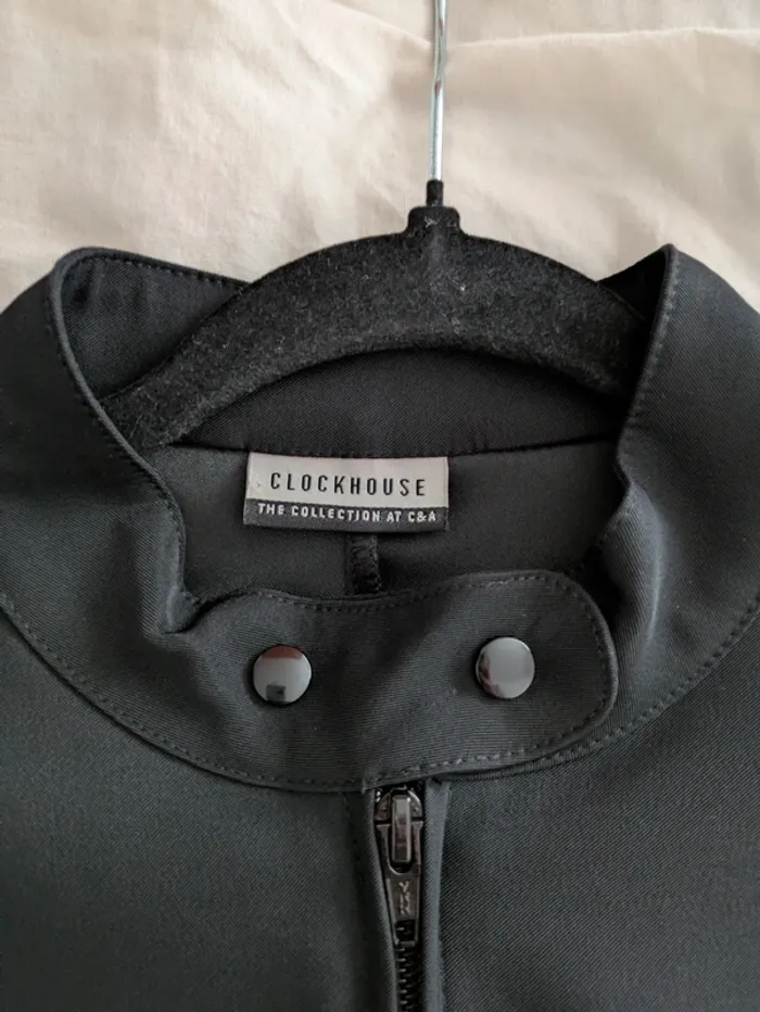 Veste Légère Noire Style Motard Clockhouse (C&A) - Taille 44 (L/XL) - photo numéro 3