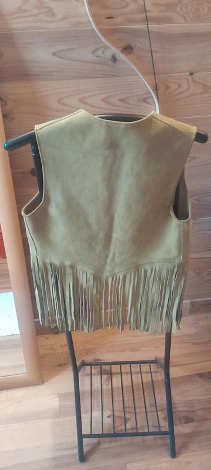 Gilet en cuir véritable année 70 - photo numéro 4
