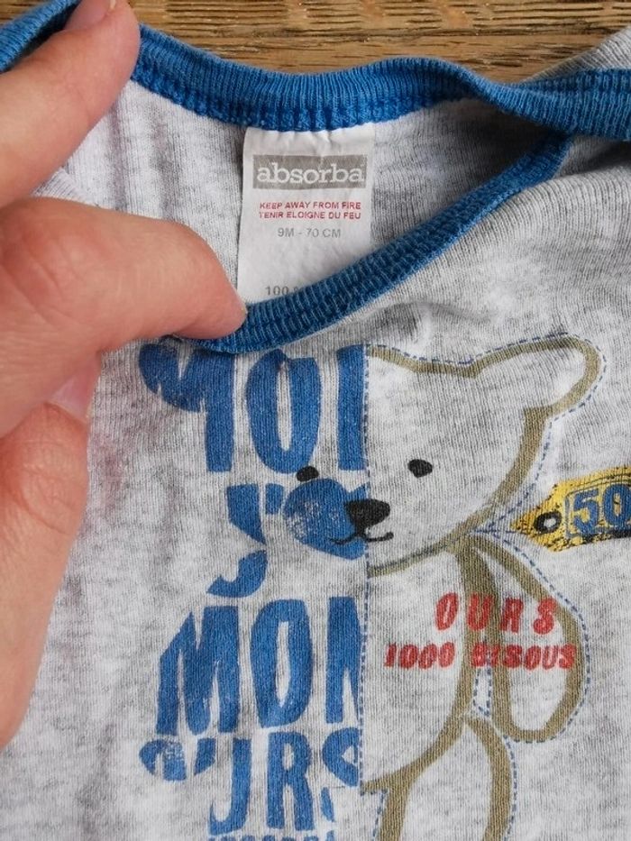 Lot combinaisons coton absorba 9 mois - photo numéro 3