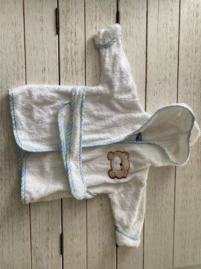 Neuf peignoir 0/9 mois sortie de bain bébé unisexe garçon ou fille - photo numéro 4