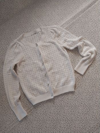 Gilet ajouré blanc à perles – T.36