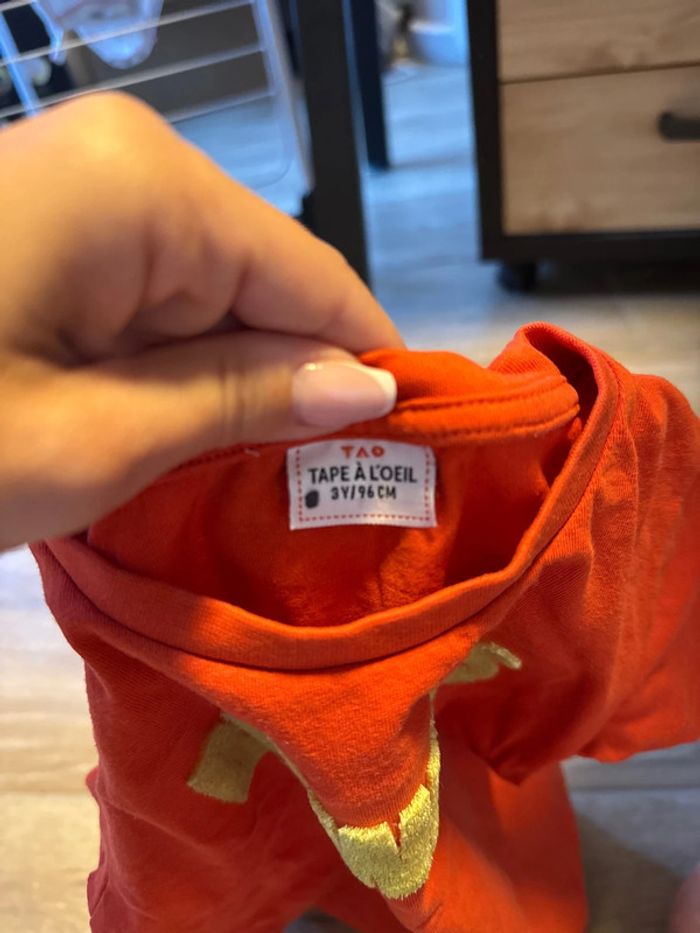 T-shirt tao 3ans orange - photo numéro 2