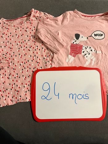 Lot de 2 teeshirt manches longues 24 mois