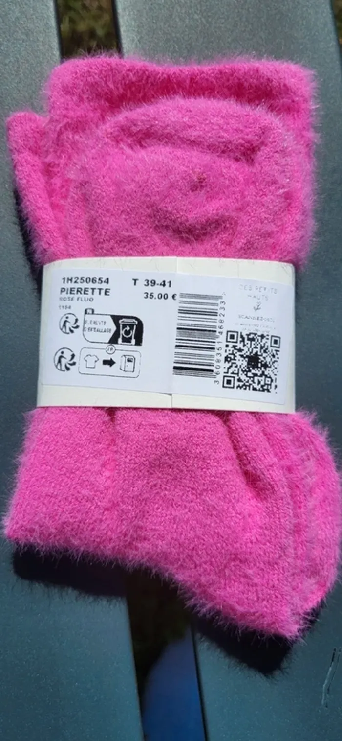 Chaussette rose des petits hauts pierette T.39/41 - photo numéro 2