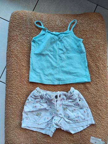 Ensemble débardeur short en jean Taille 24 mois 2 ans Tape à l'oeil Orchestra