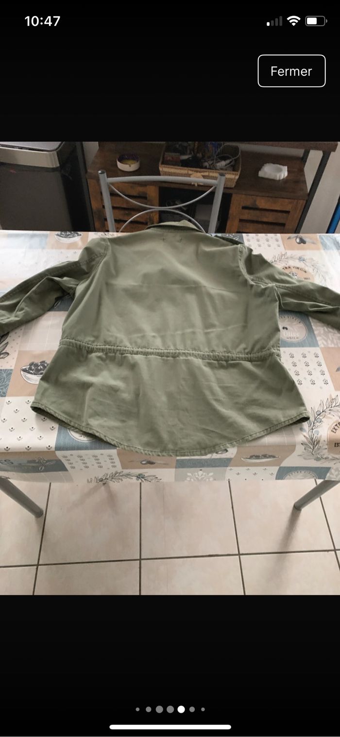 Veste kaki avec lien de serrage à la taille - photo numéro 6