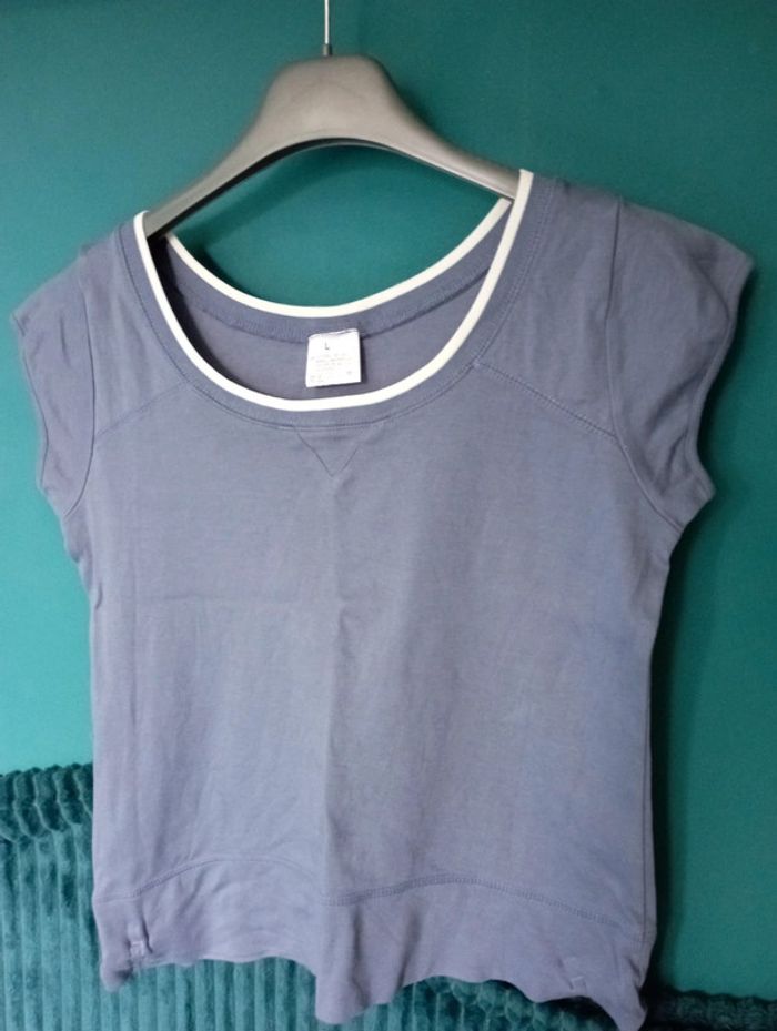 Tee shirt coton gris manches courtes