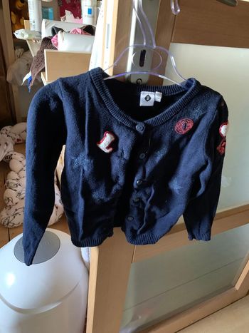 Gilet bleu marine grain de blé 36 mois