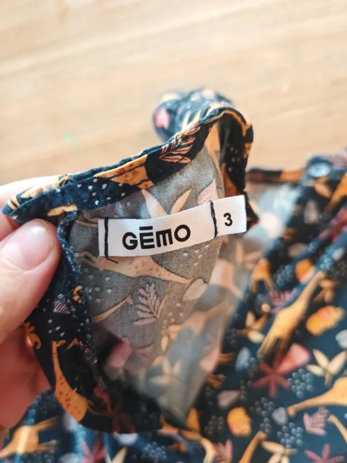Combi-short bleu girafe 3 ans - photo numéro 4