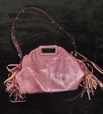 Sac femme rose à franges