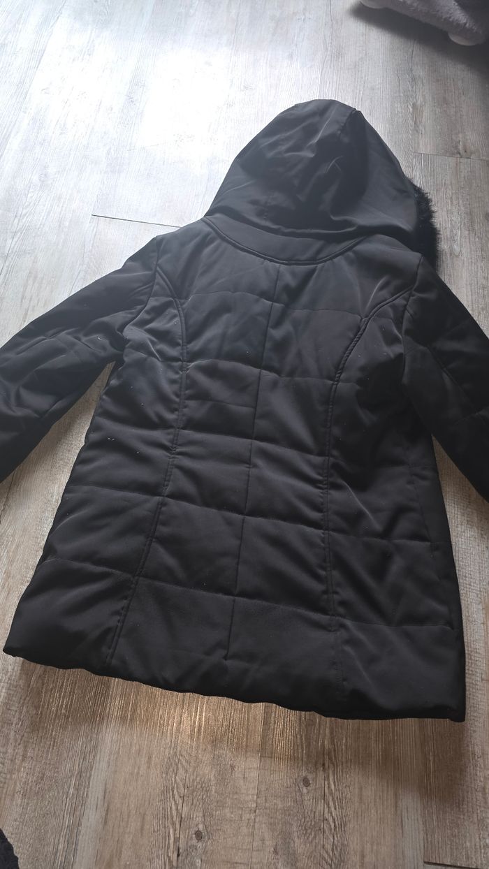 Manteau - Doudoune - veste noir chic & jeune taille 3 - 42 / 44 ( double fermeture ) recoudre l'intérieur - photo numéro 5