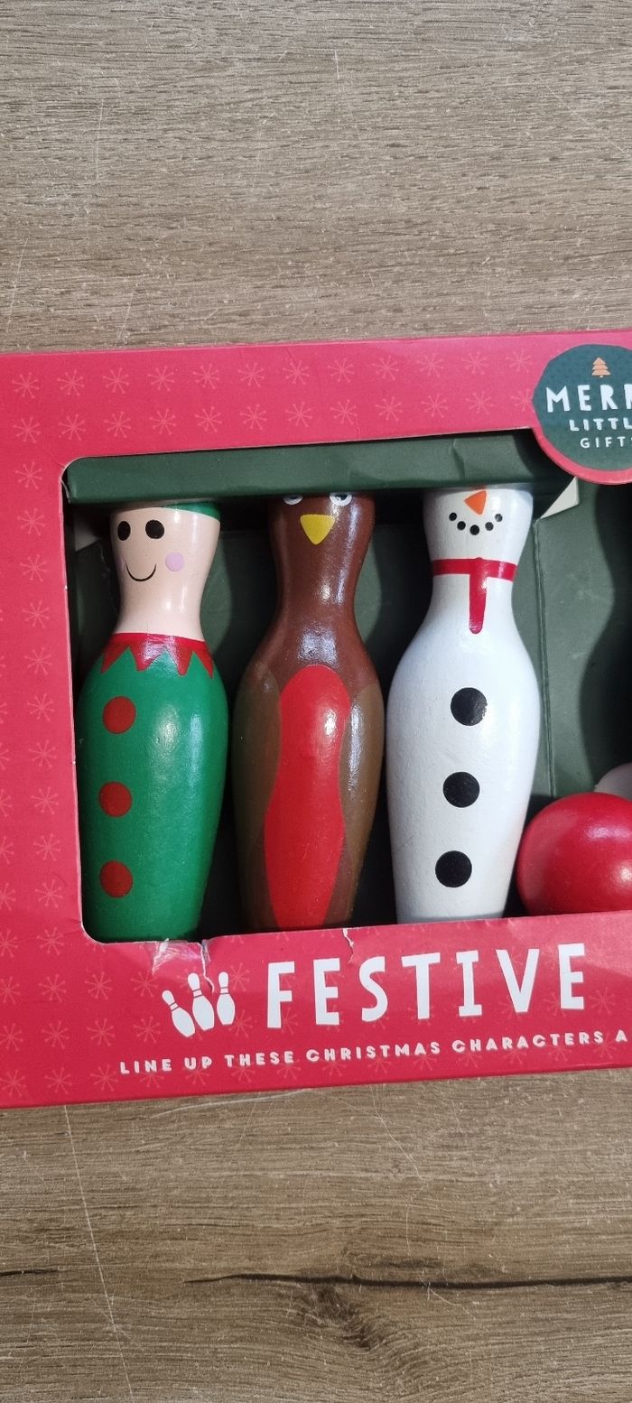 Jeu de mini quilles en bois de Noël - photo numéro 6