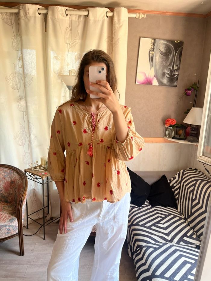 Blouse coquette bohème champêtre country western - photo numéro 3
