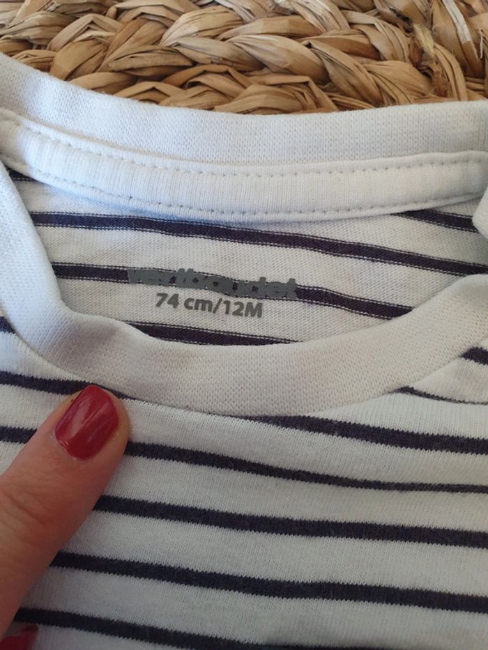 Lot Vertbaudet bébé garçon 12 mois - tee-shirts manches longues et gilet à capuche - photo numéro 10