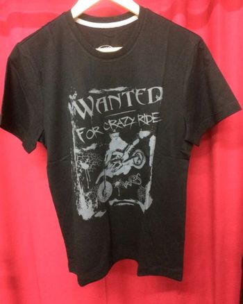 T-shirt motard wanted noir