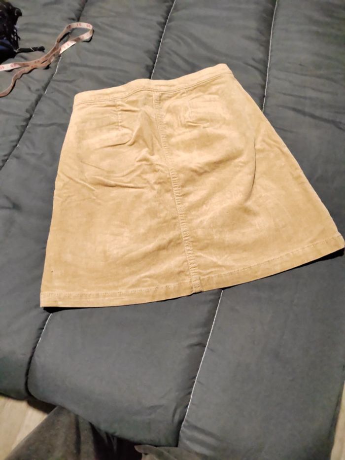 Jupe trapèze femme velours beige - photo numéro 6