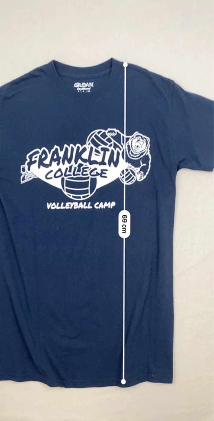 t-shirt imprimé sport USA Franklin College, bleu marine, homme, taille S - photo numéro 4