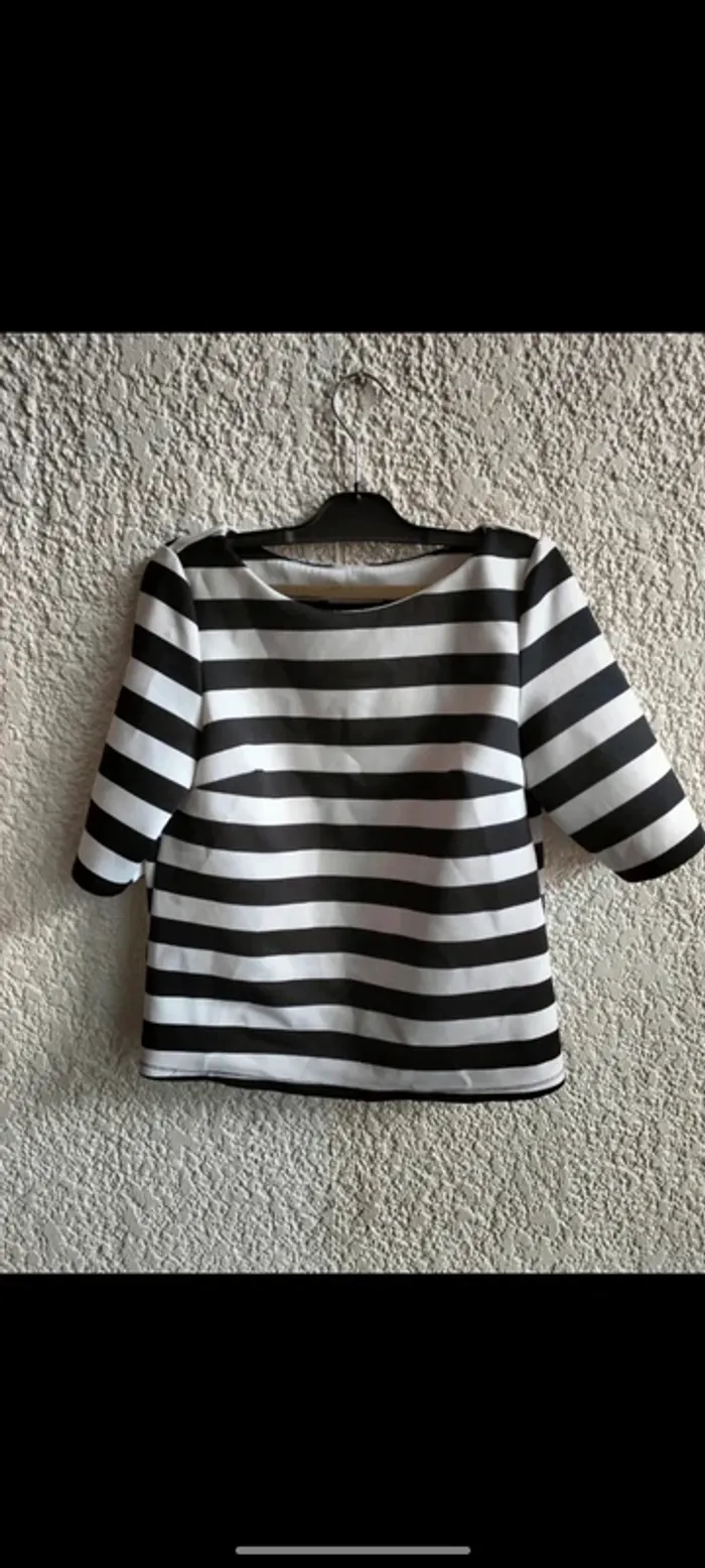 Blouse rayée manches 3/4 T 38 - photo numéro 2
