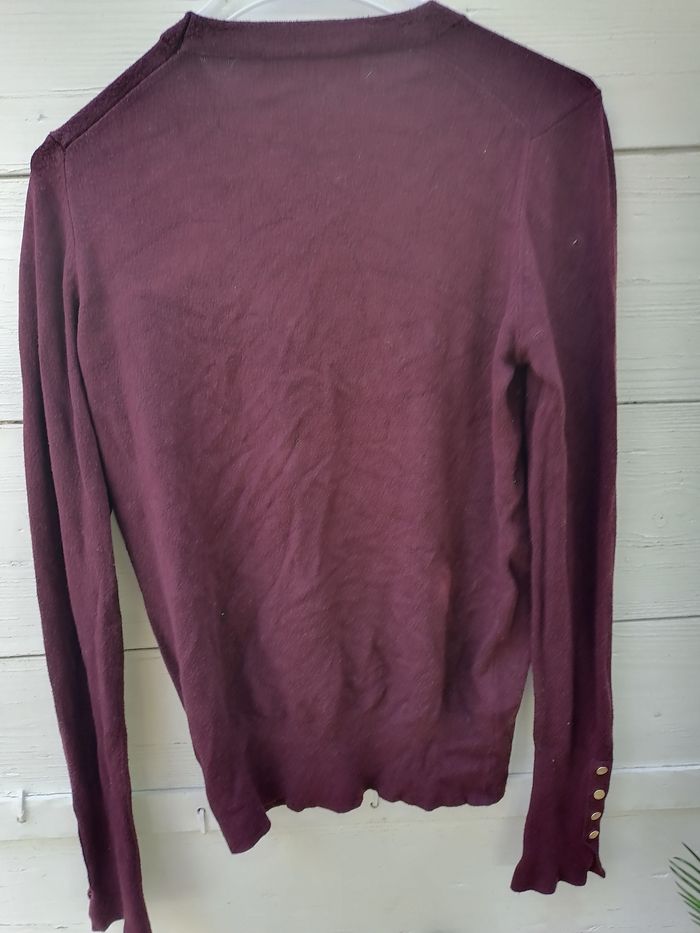 Pull bordeaux Zara taille 36 - photo numéro 4