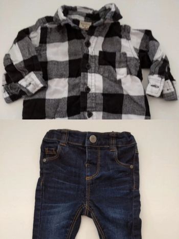 Ensemble chemise jean TAO bébé 6 mois