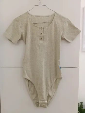 Body vintage en coton côtelé