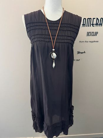 Robe légère ample mi longue soie coton marron Comptoir des Cotonniers