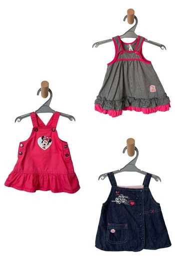 LOT de 3 robes d'été à bretelles - bébé fille 3 mois