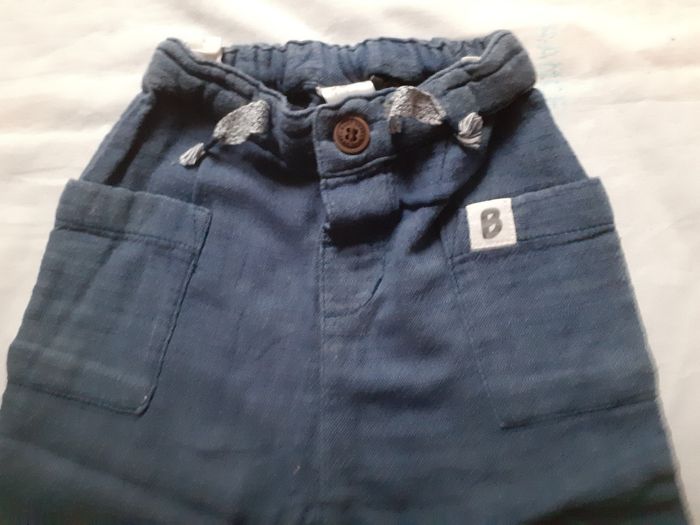 Pantalon bleu léger en maille - photo numéro 2