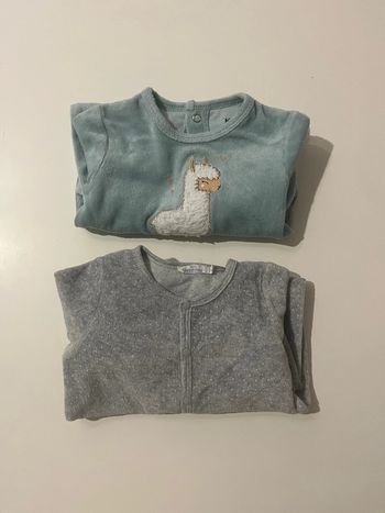 Lot de 2 pyjamas velours 3 mois