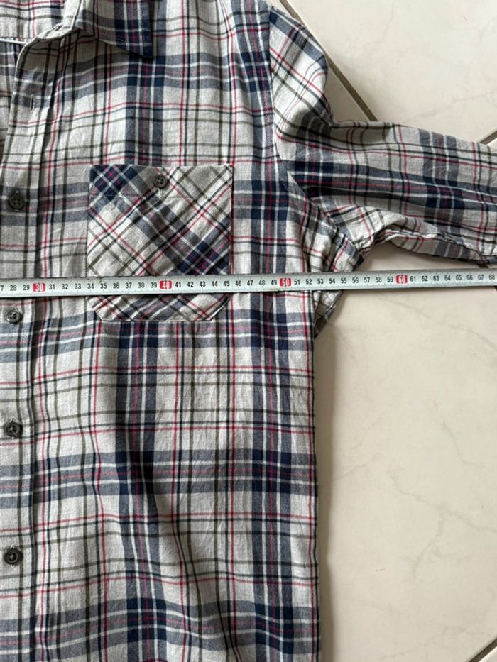 Chemise Banana Republic Vintage dressing Coton / flanelle Taille L couleur grise & beige - photo numéro 6