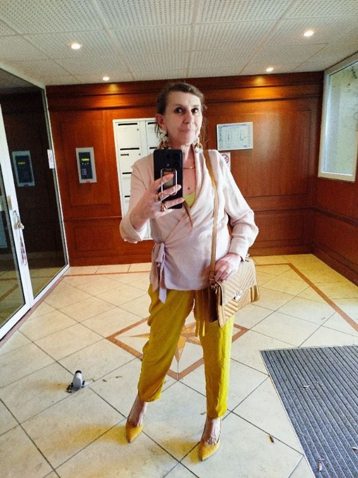 Blouse portefeuille nude ZARA L/XL