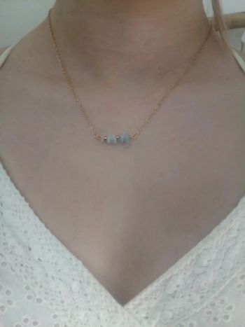 Collier en pierres aigue-marine
