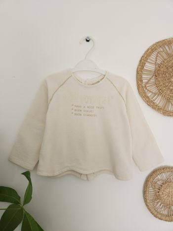 Sweat fin crème et doré Kiabi 24 Mois