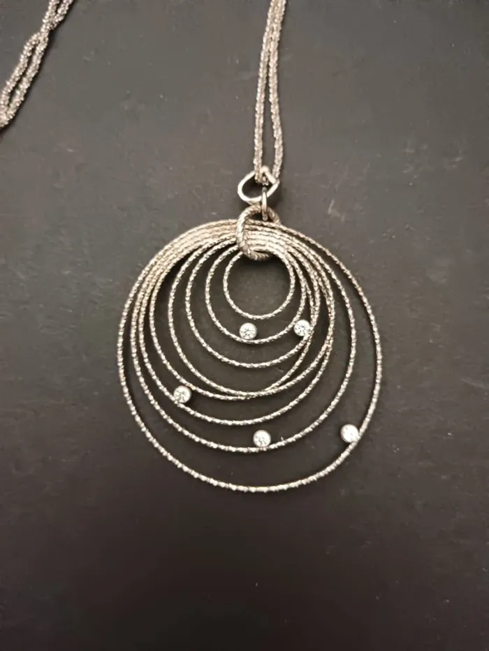 Collier en argent rhodié et zircon - photo numéro 2