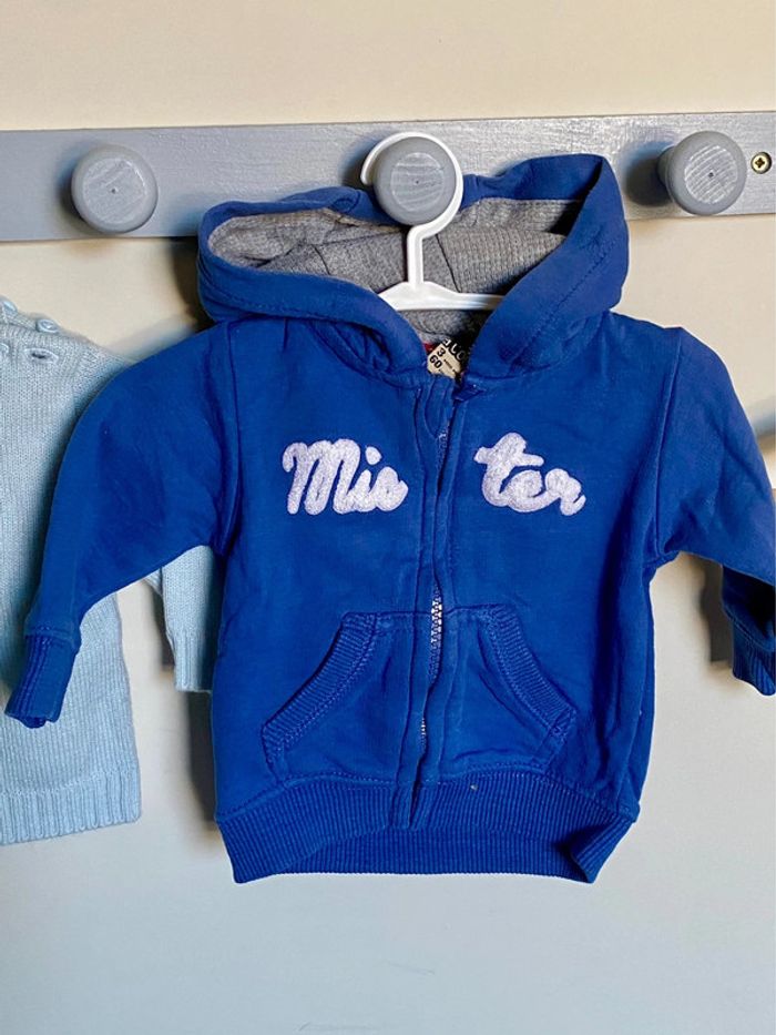 Lot d’un gilet et un pull en taille 3 mois - photo numéro 2